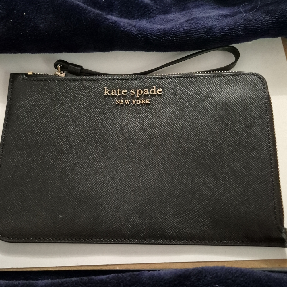 Kate Spade Black Leather Wristlet